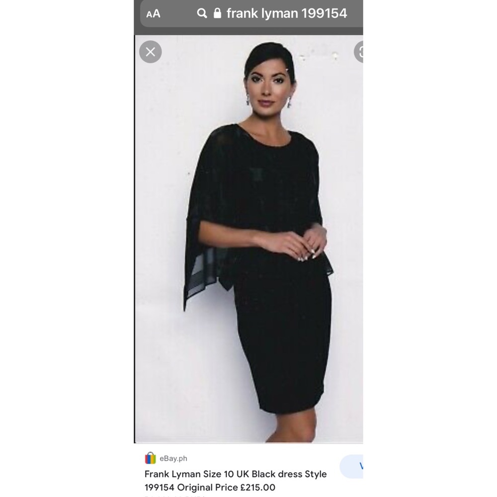 NWOT🇨🇦Stunning FL Black Cocktails Dress With Cape - Picture 5 of 13